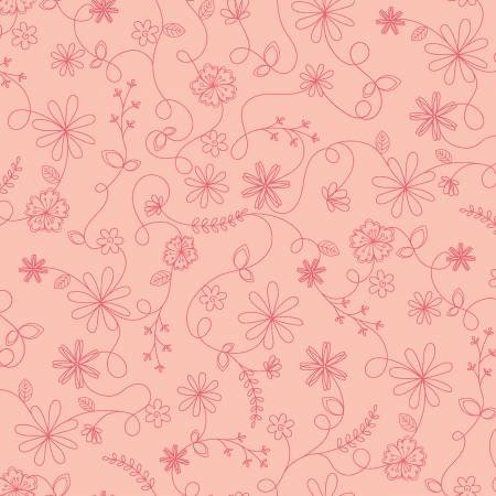 Vintage Flora Swirl Floral Pink