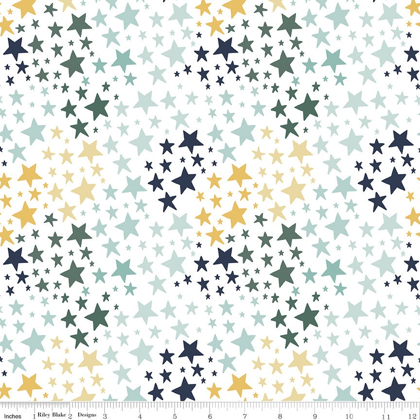 It's A Boy Stars White by Echo Park Paper Co for Riley Blake Designs - C13254-WHITE