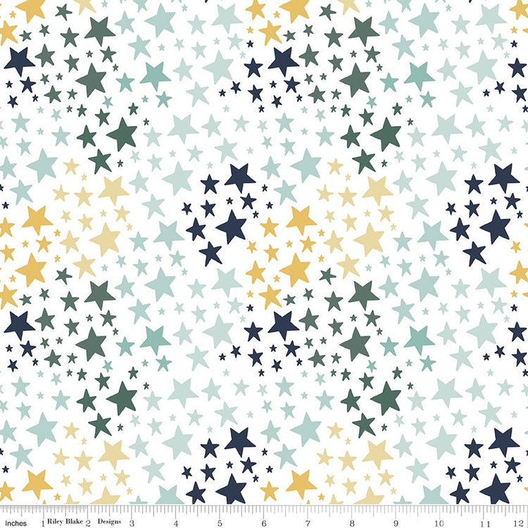 It's A Boy Stars White by Echo Park Paper Co for Riley Blake Designs - C13254-WHITE