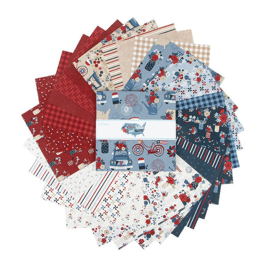 Red, White, and True 10 Inch Stacker by Dani Mogstad for Riley Blake Designs - 10-13180-42 (42 pieces)