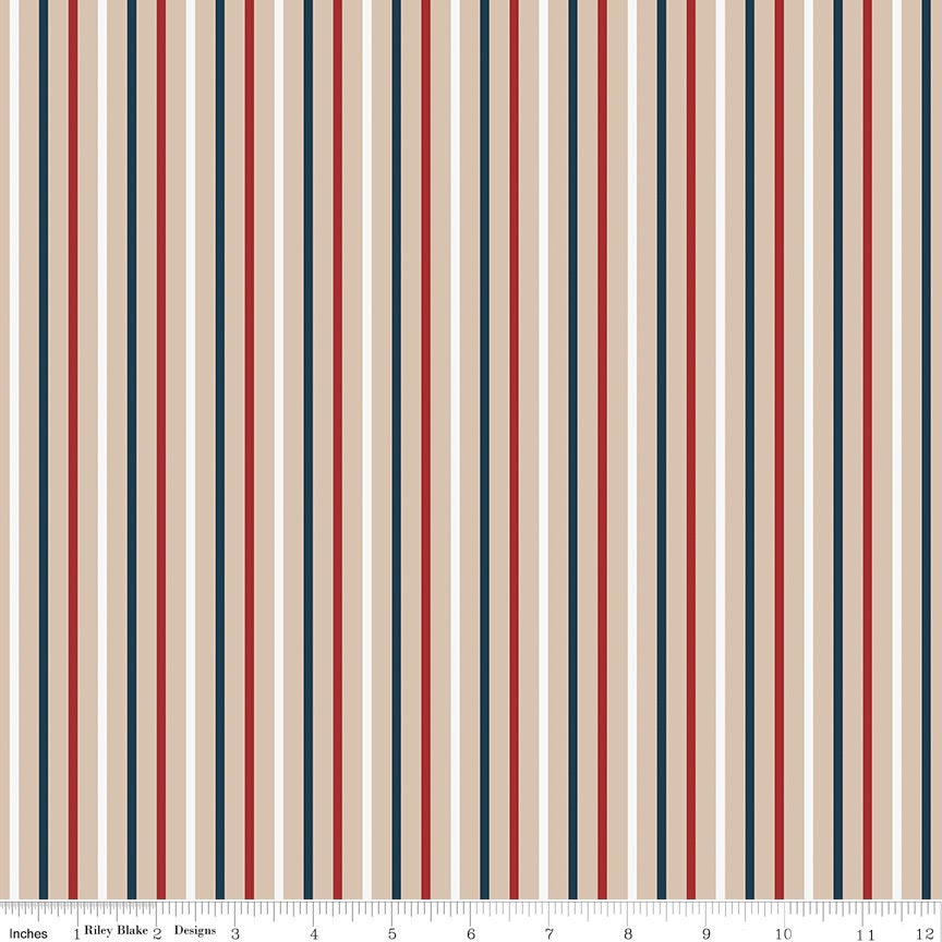 Red, White, and True Stripes Beach by Dani Mogstad for Riley Blake Designs - C13188-BEACH