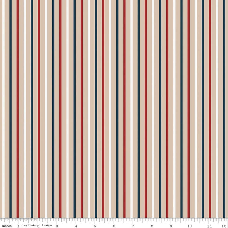 Red, White, and True Stripes Beach by Dani Mogstad for Riley Blake Designs - C13188-BEACH