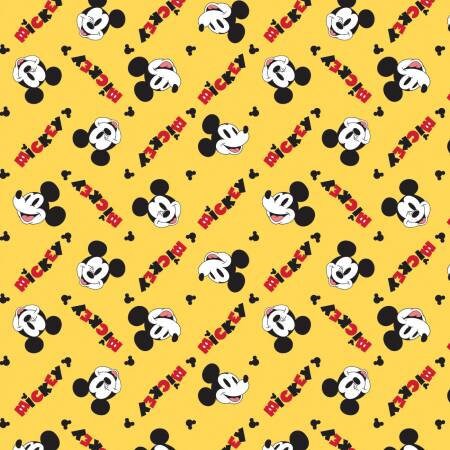 Disney Mickey and Friends Mickey Vibes Yellow by Camelot Collection