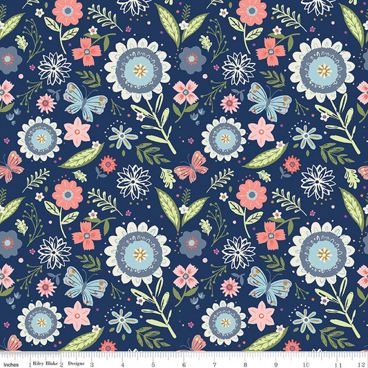 Butterfly Blossom Main Navy by Riley Blake Designs - C13270-NAVY