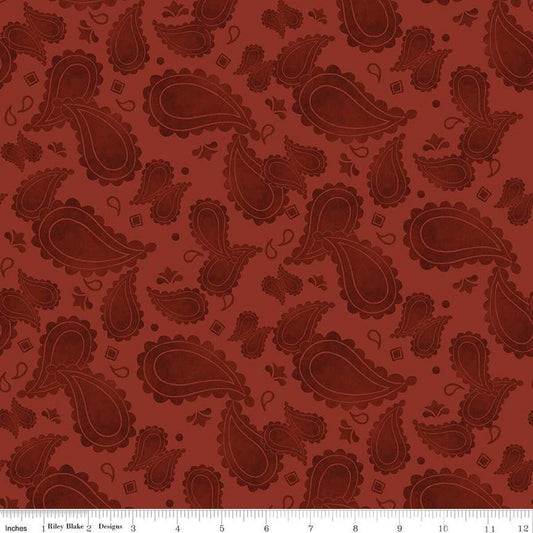 Ride the Range Paisley Barn Red by Tara Reed for Riley Blake Designs - C12742-BARNRED