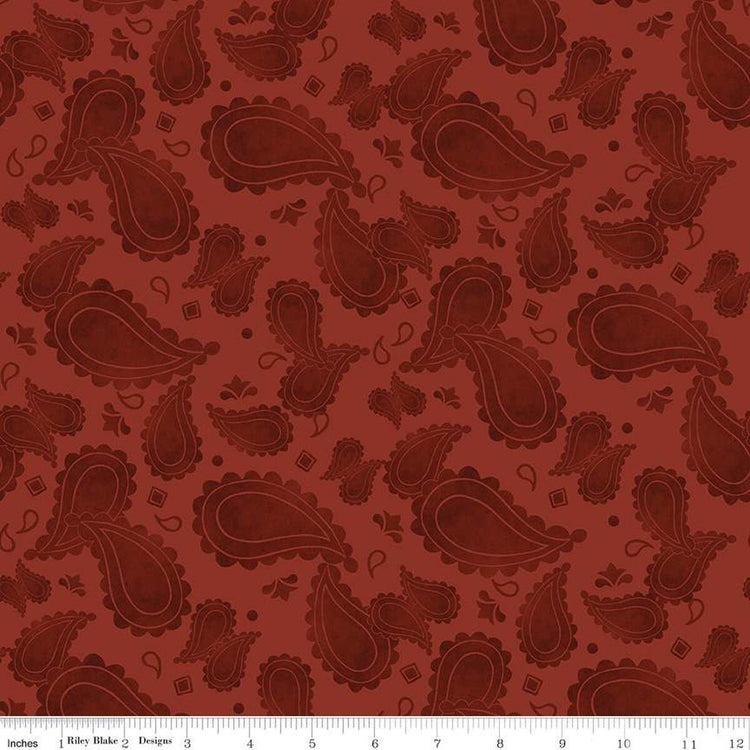 Ride the Range Paisley Barn Red by Tara Reed for Riley Blake Designs - C12742-BARNRED