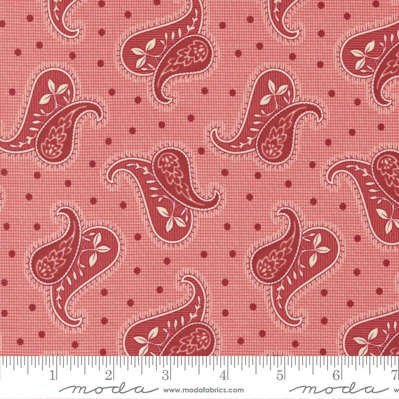 Union Square Paisley Polka Dot Red by Minick and Simpson of Moda Fabrics - 14952 21