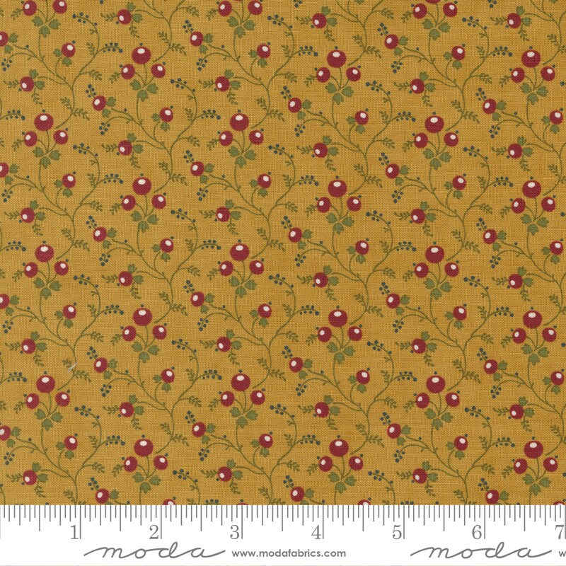 Union Square Berry Vine Gold by Minick and Simpson of Moda Fabrics - 14953 14