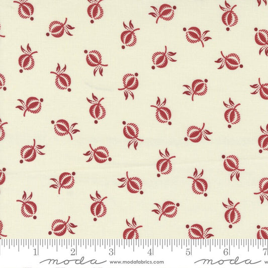 Union Square Pomegranate Dots Cream Red by Minick and Simpson of Moda Fabrics - 14954 21