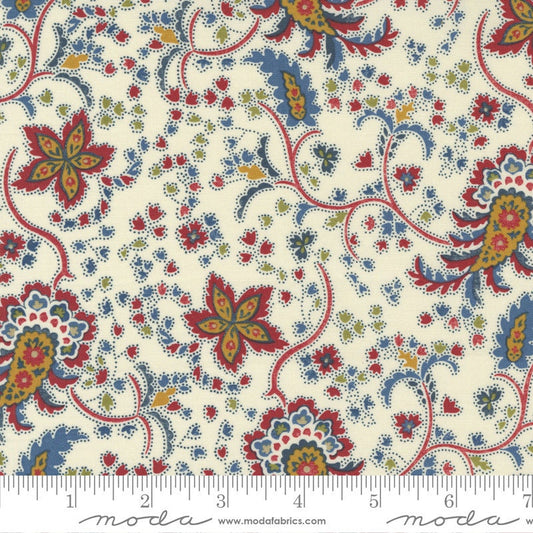 Union Square Flourish Cream by Minick and Simpson of Moda Fabrics - 14951 11