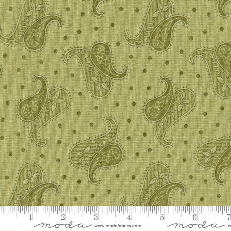 Union Square Paisley Polka Dot Green by Minick and Simpson of Moda Fabrics - 14952 23