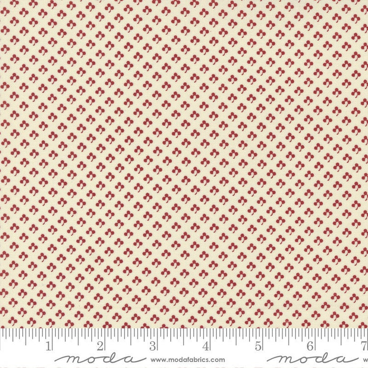 Union Square Clover Blenders Cream Red by Minick and Simpson of Moda Fabrics - 14957 21