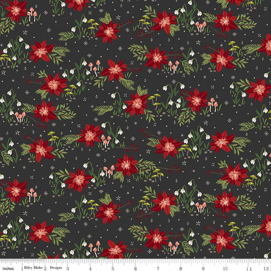 Yuletide Forest Floral Charcoal by Katherine Lenius for Riley Blake Designs - C13541-CHARCOAL