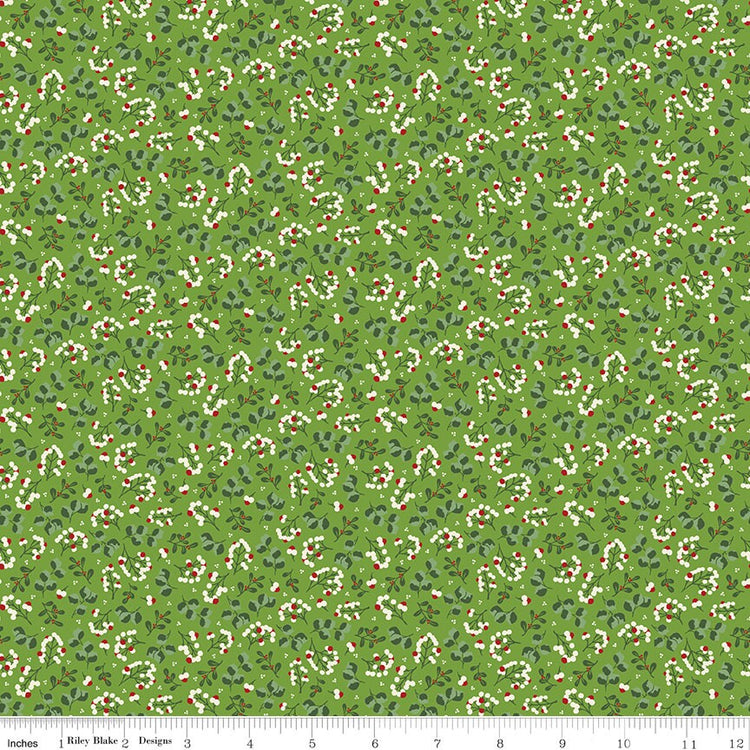 Yuletide Forest Berry Sprigs Lime by Katherine Lenius for Riley Blake Designs - C13543-LIME