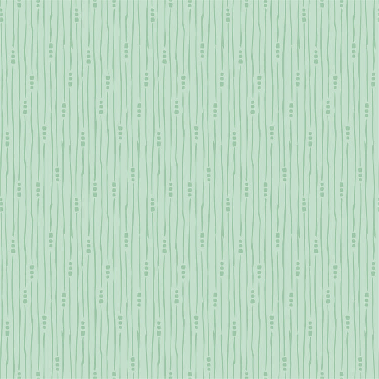 Hollyhock Lane Rain Mint by Sheri McCulley for Poppie Cotton - HL23812