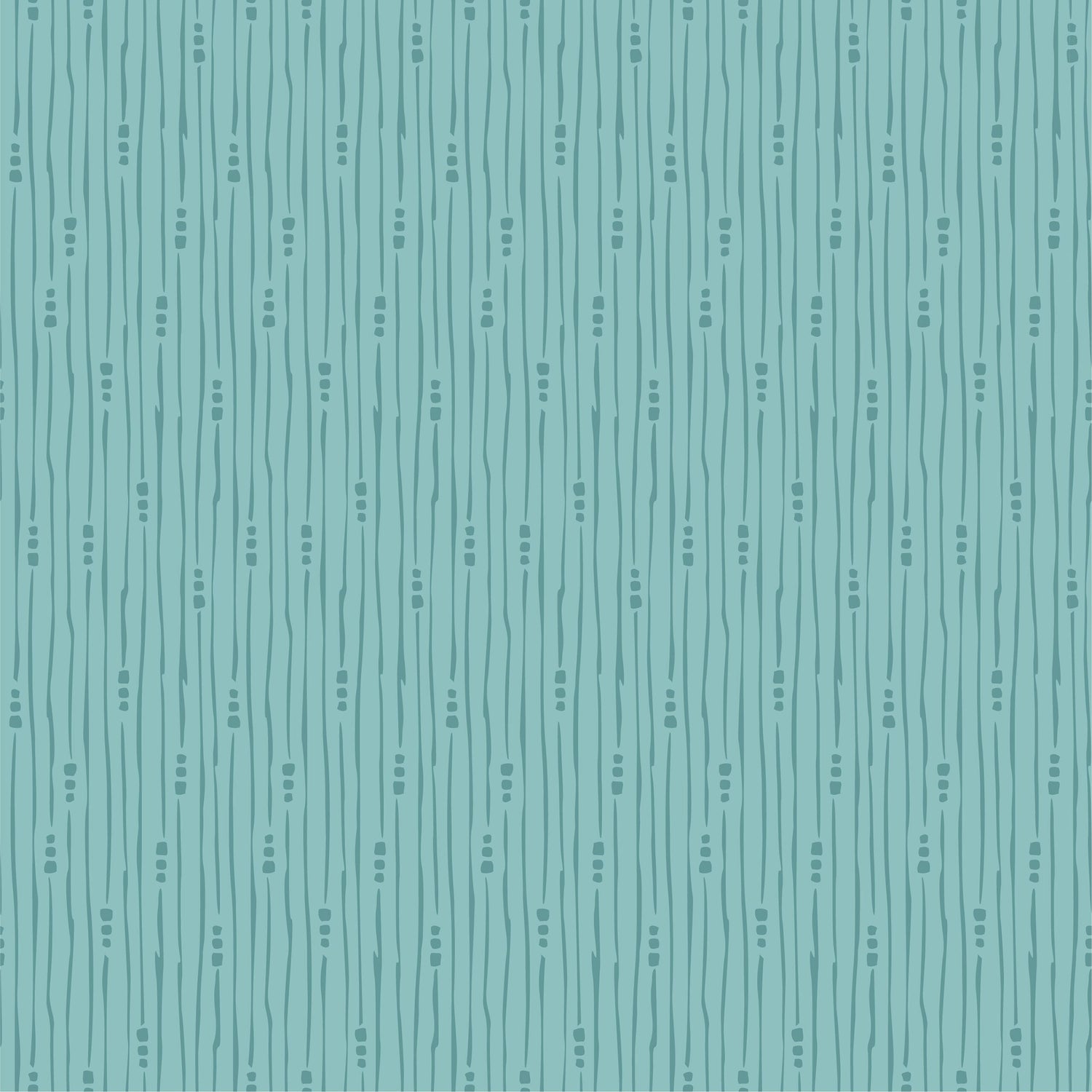 Hollyhock Lane Rain Teal by Sheri McCulley for Poppie Cotton - HL23810