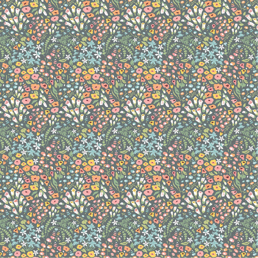 Hollyhock Lane So Dear Gray by Sheri McCulley for Poppie Cotton - HL23815