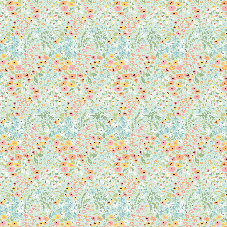 Hollyhock Lane So Dear Mint by Sheri McCulley for Poppie Cotton - HL23816