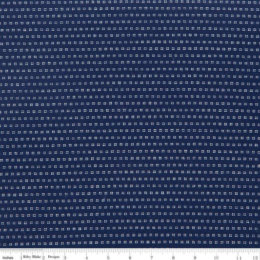 Blue Stitch Chambray Stripe Navy by Christopher Thompson for Riley Blake Designs - CH10151-NAVY