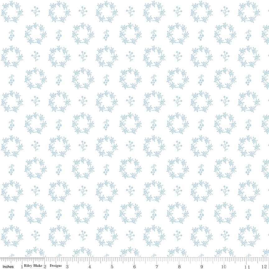 Simply Country Wreaths White by Tasha Noel for Riley Blake Designs - C13414-WHITE