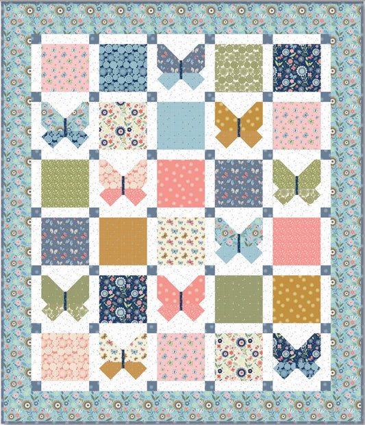 Butterfly In The Sky Quilt Kit - Free Printed Pattern Included - fabric kit and quilt pattern
