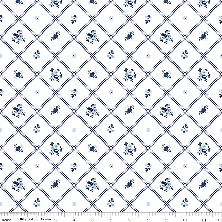 Simply Country Dot Grid White by Tasha Noel for Riley Blake Designs - C13412-WHITE