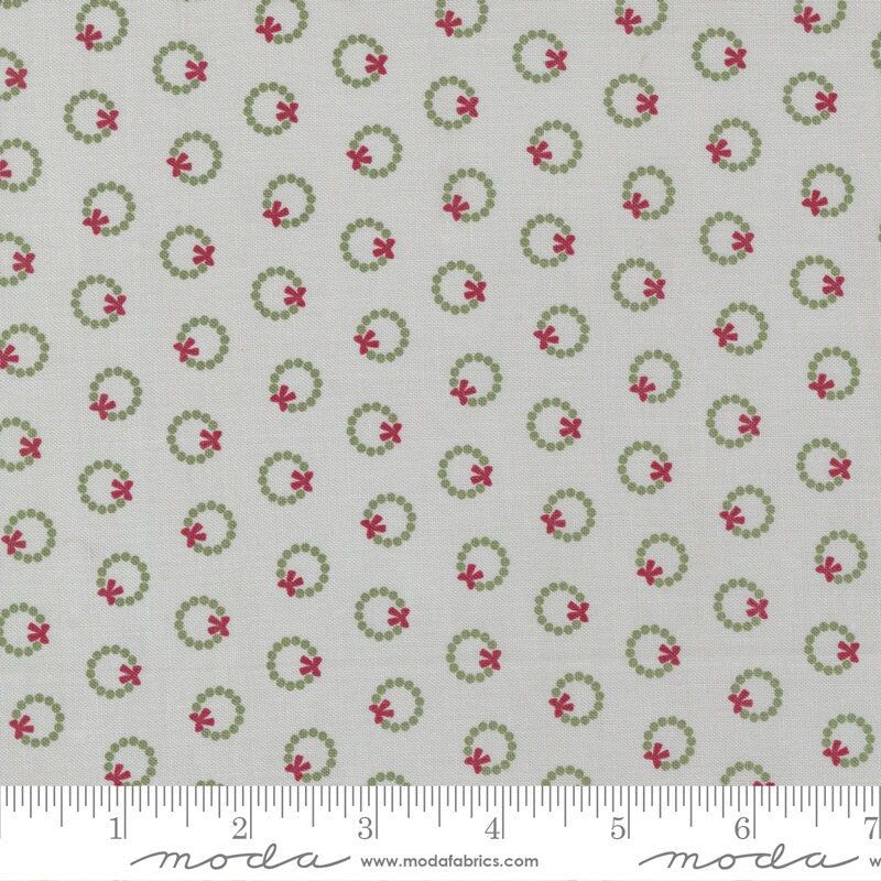Christmas Eve Wreath Dot Blenders Silver by Lella Boutique for Moda Fabrics - 5183 12