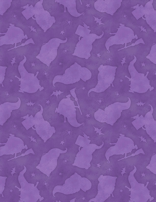 The Boo Crew Tossed Tonal Gnomes Purple by Susan Winget for Wilmington Prints - 3023 39793 606