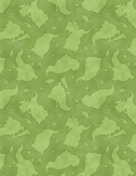 The Boo Crew Tossed Tonal Gnomes Green by Susan Winget for Wilmington Prints - 3023 39793 707