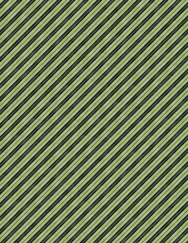 The Boo Crew Halloween Stripe Green by Susan Winget for Wilmington Prints - 3023 39798 797