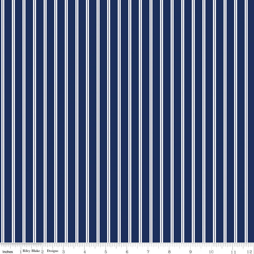 Simply Country Stripes Navy by Tasha Noel for Riley Blake Designs - C13415-NAVY