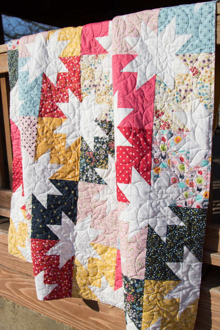 Star Pop Quilt Kit - Pattern by Emily Dennis of Quilty Love - fabric kit and quilt pattern