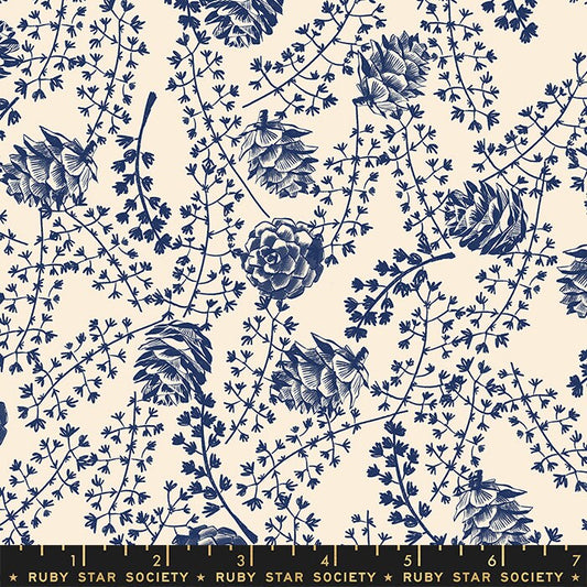Winterglow Forest Pinecones Navy by Ruby Star Society with Moda Fabrics - RS5105 12