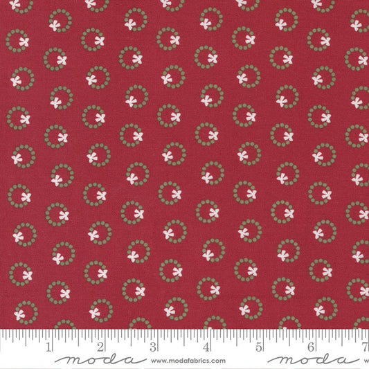 Christmas Eve Wreath Dot Blenders Cranberry by Lella Boutique for Moda Fabrics - 5183 16