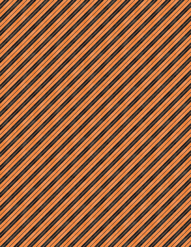 The Boo Crew Halloween Stripe Orange by Susan Winget for Wilmington Prints - 3023 39798 898