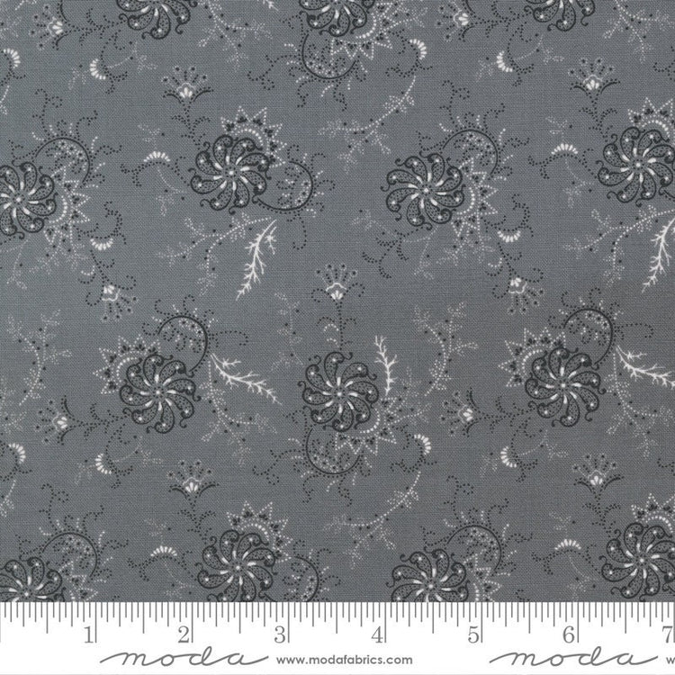 Rustic Gatherings Swirling Flowers Graphite by Primitive Gatherings for Moda Fabrics - 49200 17