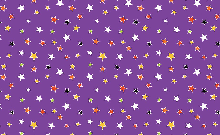 Glow-O-Ween Glowing Stars Purple by Kanvas Studio for Benartex - 12966G-66