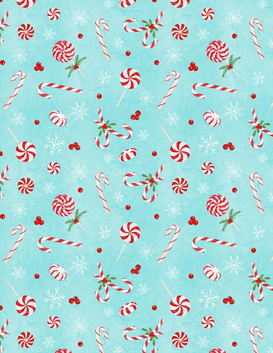 Frosty Merry-Mints Sweets Toss Teal by Danielle Leone for Wilmington Prints - 3017 27656 413