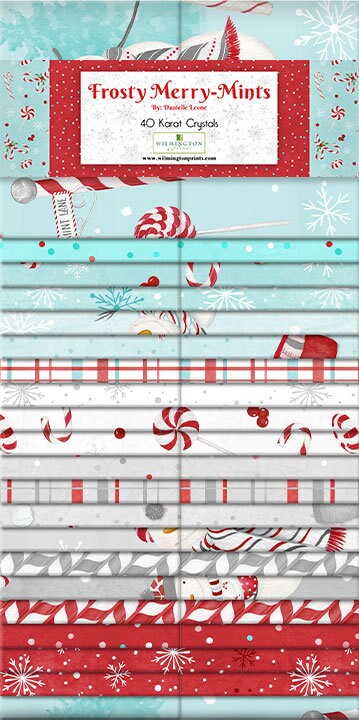 Frosty Merry-Mints 40 Karat Crystals - 2.5 Inch Strips by Danielle Leone for Wilmington Prints - 840 774 840