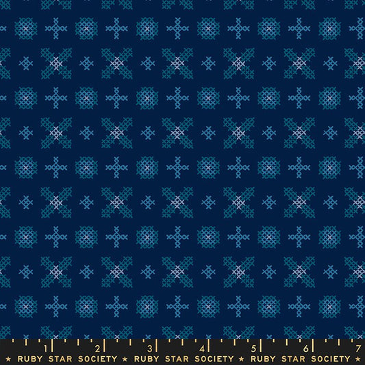 Winterglow Cross Stitch Navy by Ruby Star Society with Moda Fabrics - RS5111 14