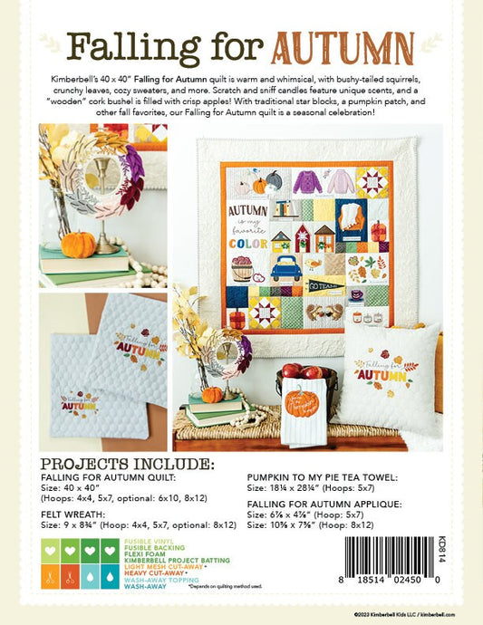 Falling For Autumn Quilt Machine Embroidery CD & Instructions by Kimberbell Designs - KD814