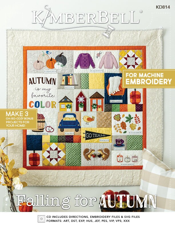 Falling For Autumn Quilt Machine Embroidery CD & Instructions by Kimberbell Designs - KD814