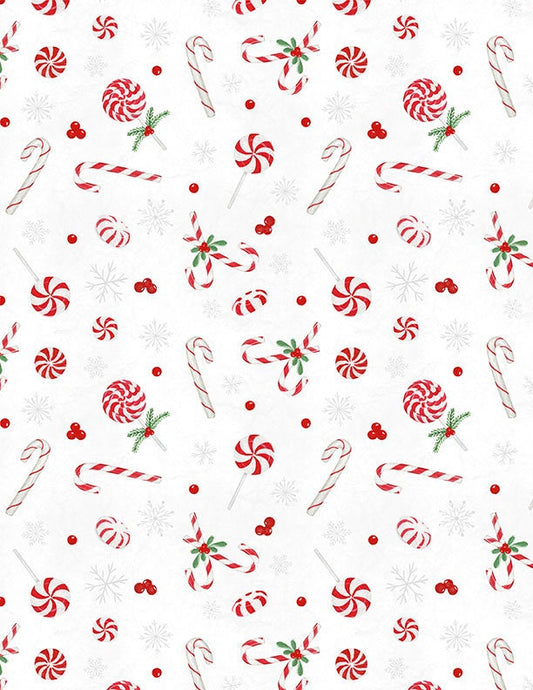 Frosty Merry-Mints Sweets Toss White by Danielle Leone for Wilmington Prints - 3017 27656 113
