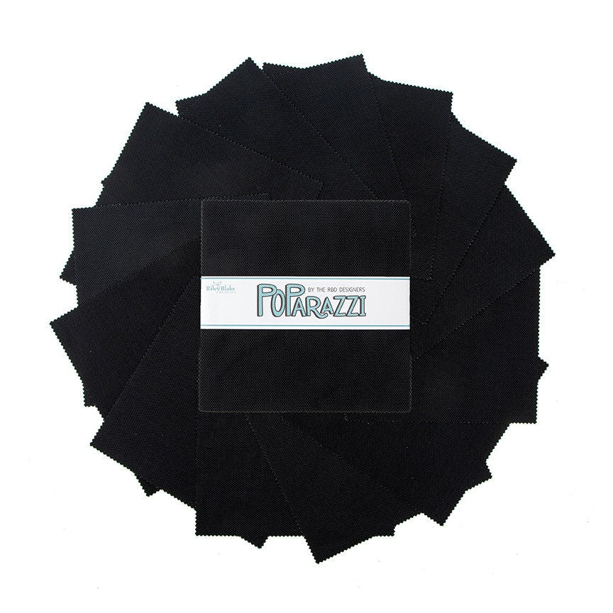 POParazzi Black 10 Inch Stacker by Riley Blake Designs - 10-805-BLACK-42 (42 pieces)