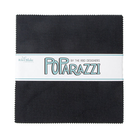 POParazzi Black 10 Inch Stacker by Riley Blake Designs - 10-805-BLACK-42 (42 pieces)