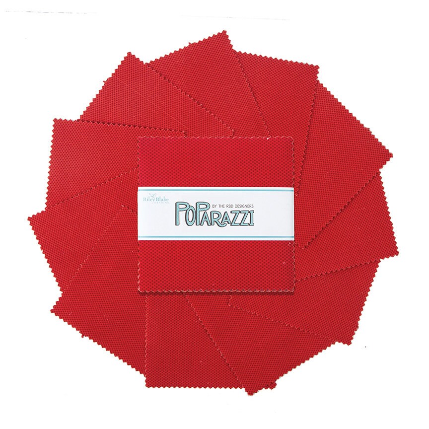 POParazzi Red 5 Inch Stacker by Riley Blake Designs - 5-805-RED-42 (42 pieces)