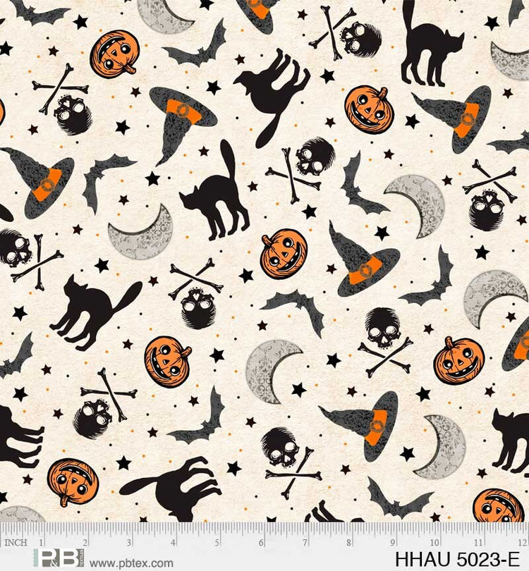 Happy Haunting Spooky Toss Cream by PDR for P & B Textiles - HHAU 5023 E