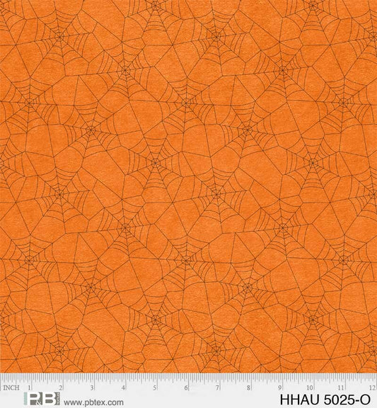 Happy Haunting Allover Spider Webs Orange by PDR for P & B Textiles - HHAU 5025 O