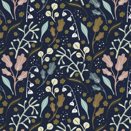 Eden Navy Bouquet by Chantal Walsh of Catmint and Co for Dandelion Fabric & Co - 22SP-ED02
