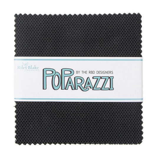 POParazzi Black 5 Inch Stacker by Riley Blake Designs - 5-805-BLACK-42 (42 pieces)